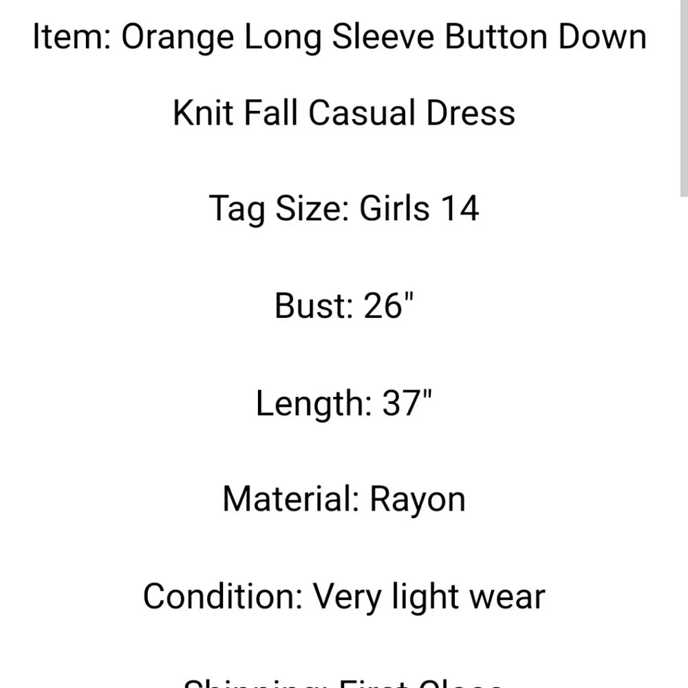 Crewcuts Girls Orange Button Down Dress